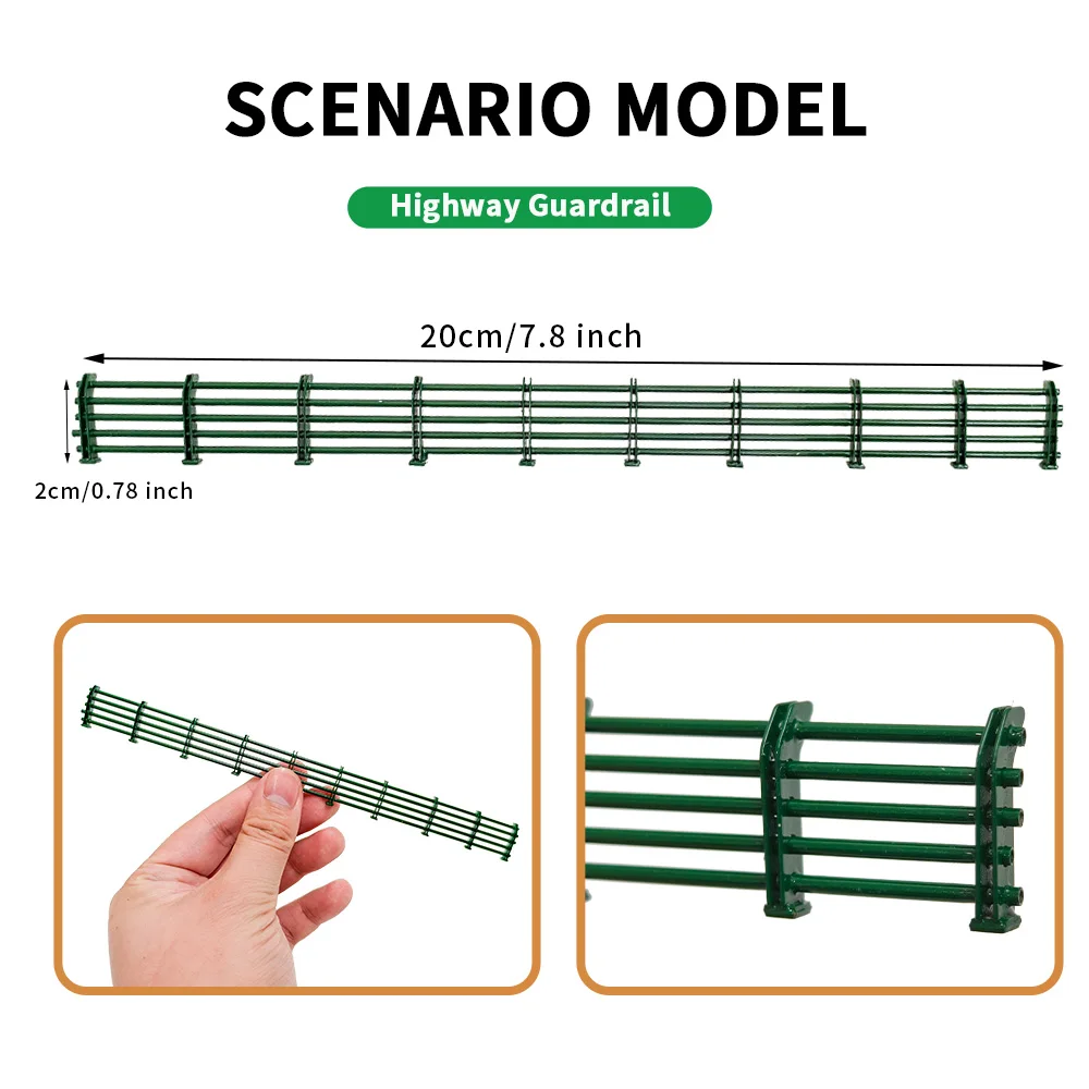 1/64 1/87 Scale Highway Guardrail Model Kit Miniature Road Platform Fence for Diorama Train Layout Sand Table DIY Scenery 1Pcs