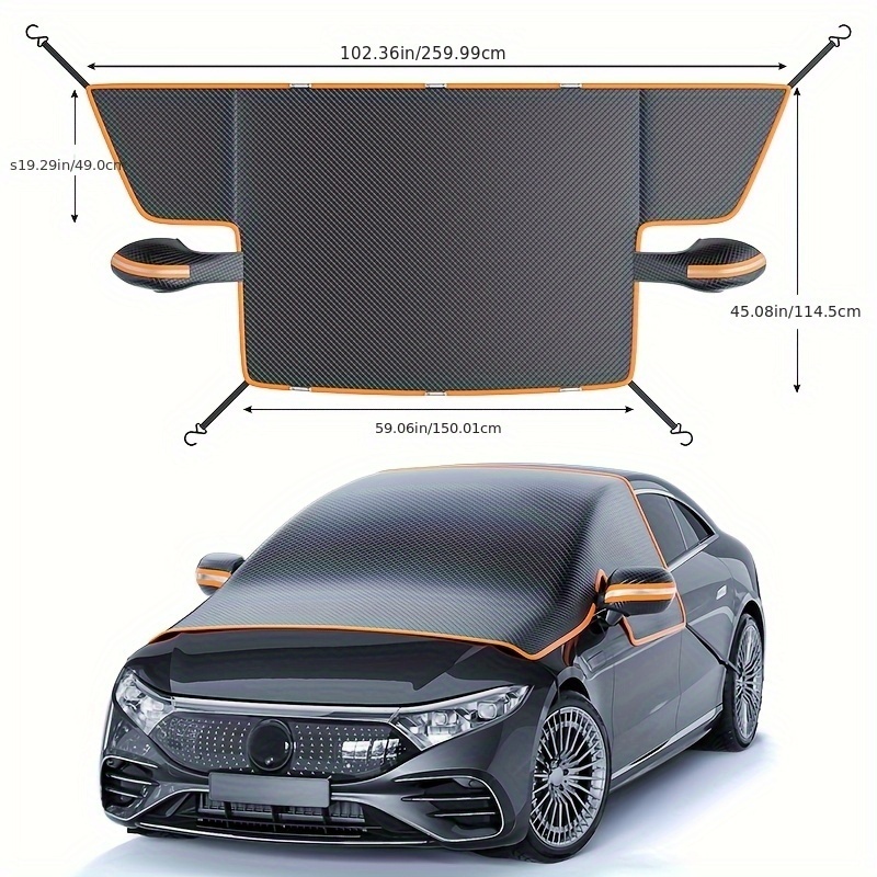  Magnetic Oxford Snow Cover, Thick Frost Guard for All Cars, Easy Install, Durable Winter Ice Protection for Windshield. 