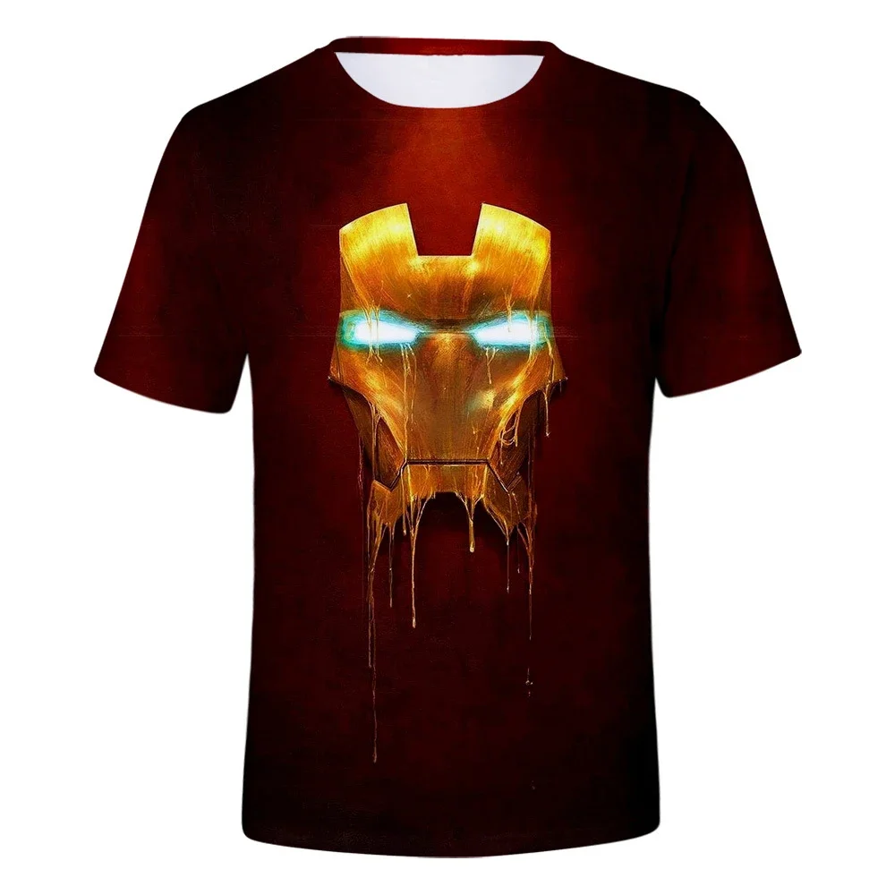 Disney T-Shirts Iron Man Cartoon Anime 3D Print Streetwear Men Women Casual Fashion Oversized T Shirt Kids Boys Girls Tees Tops