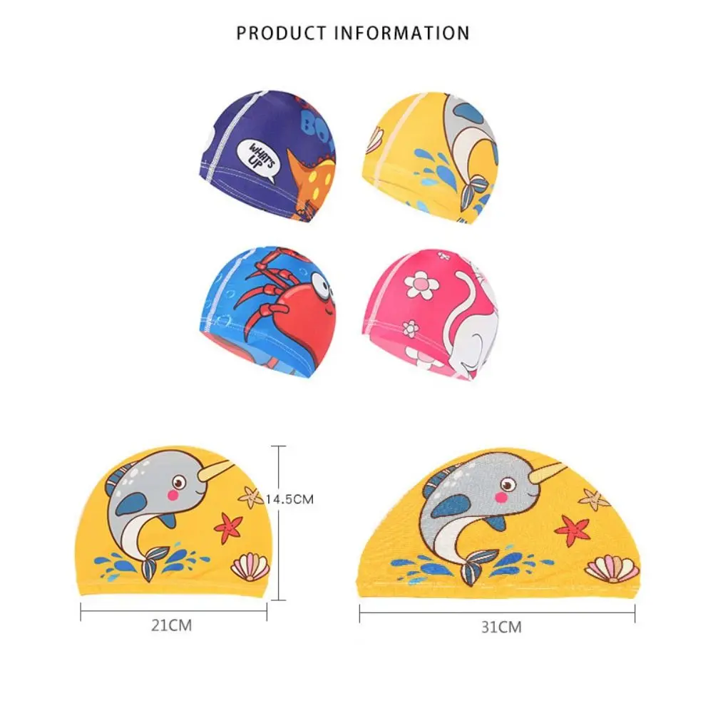 Kids Swim Caps 2-12 Years Old For Boys And Girls Cute Cartoon Beach Caps Comfortable Waterproof Swimming Caps