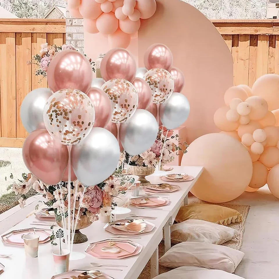 Runto 2 sets Balloon Stand with Base, Balloon Column Stand for Wedding Christmas New Year Birthday Graduation Party Decor, image 6