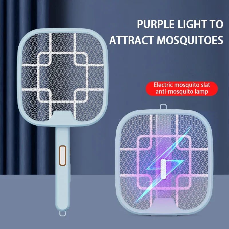 

Electric Mosquito Swatter Rechargeable Household Folding Hanging Mosquito Trap Two-in-one Three-dimensional Violet Light Swatter