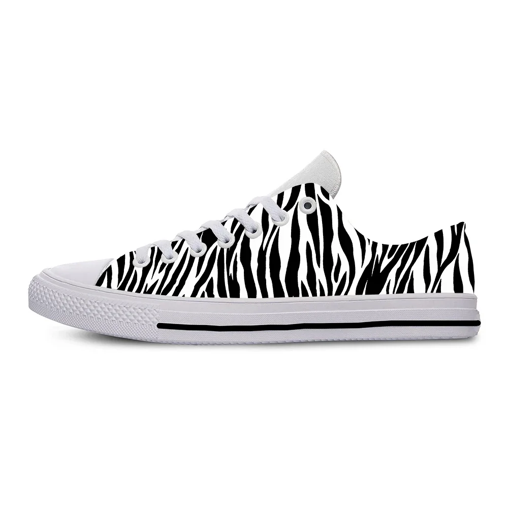 

Summer Zebra Print Stripe Cute Funny Casual Shoes Low Top Latest Board Shoes Lightweight Breathable Female Men Women Sneakers