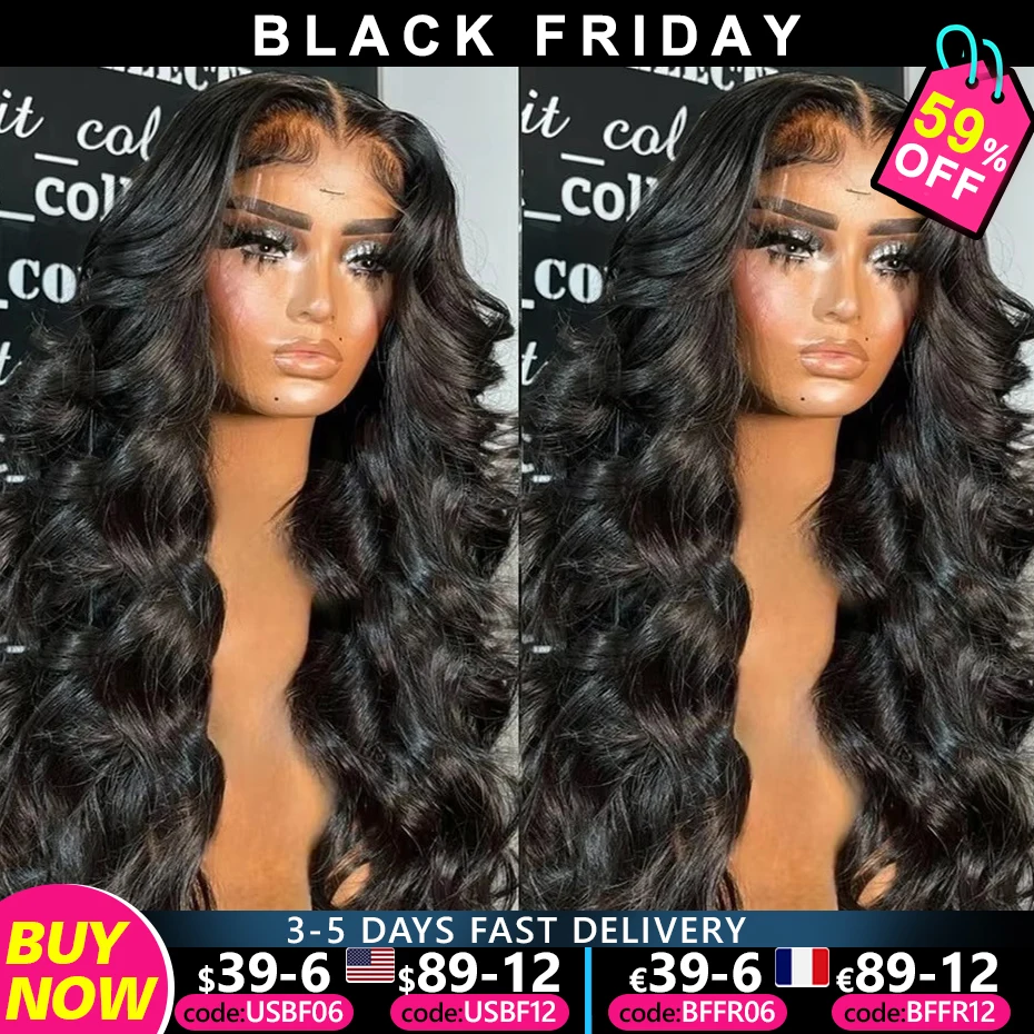 Human Hair Wig Body Wave 13x4 13x6 Transparent Lace Frontal Wigs PrePlucked Lace Front Wig Lace Closure Wig For Women Remy Hair