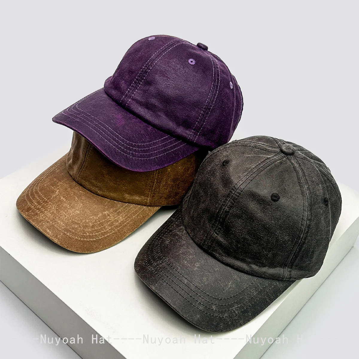 

New Men Women Korean PU Leather Solid Baseball Hats Sunshade Simple Versatile High-quality Peaked Caps Retro Fashion Travel ins