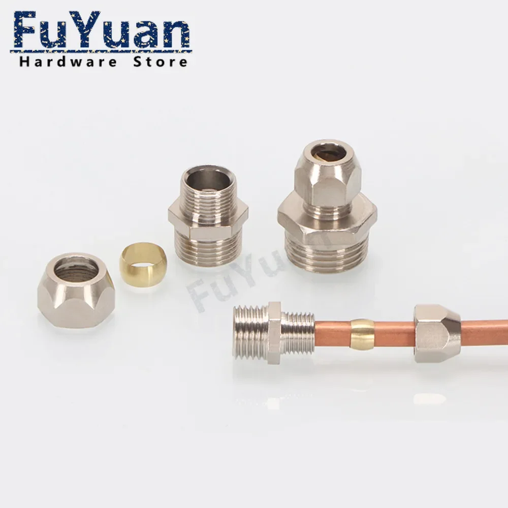 1pcs Brass Ferrule Tube Compression Fitting Connector 1/8
