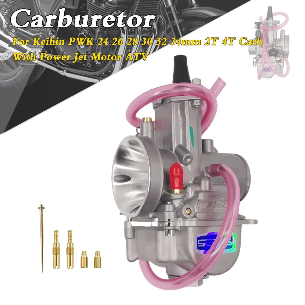 

Universal Motorcycle Carburetor PWK 24 26 28 30 32 34mm For Keihin Carb 2T 4T ATV Quad Go Kart Dirt Bike Scooter Motocross