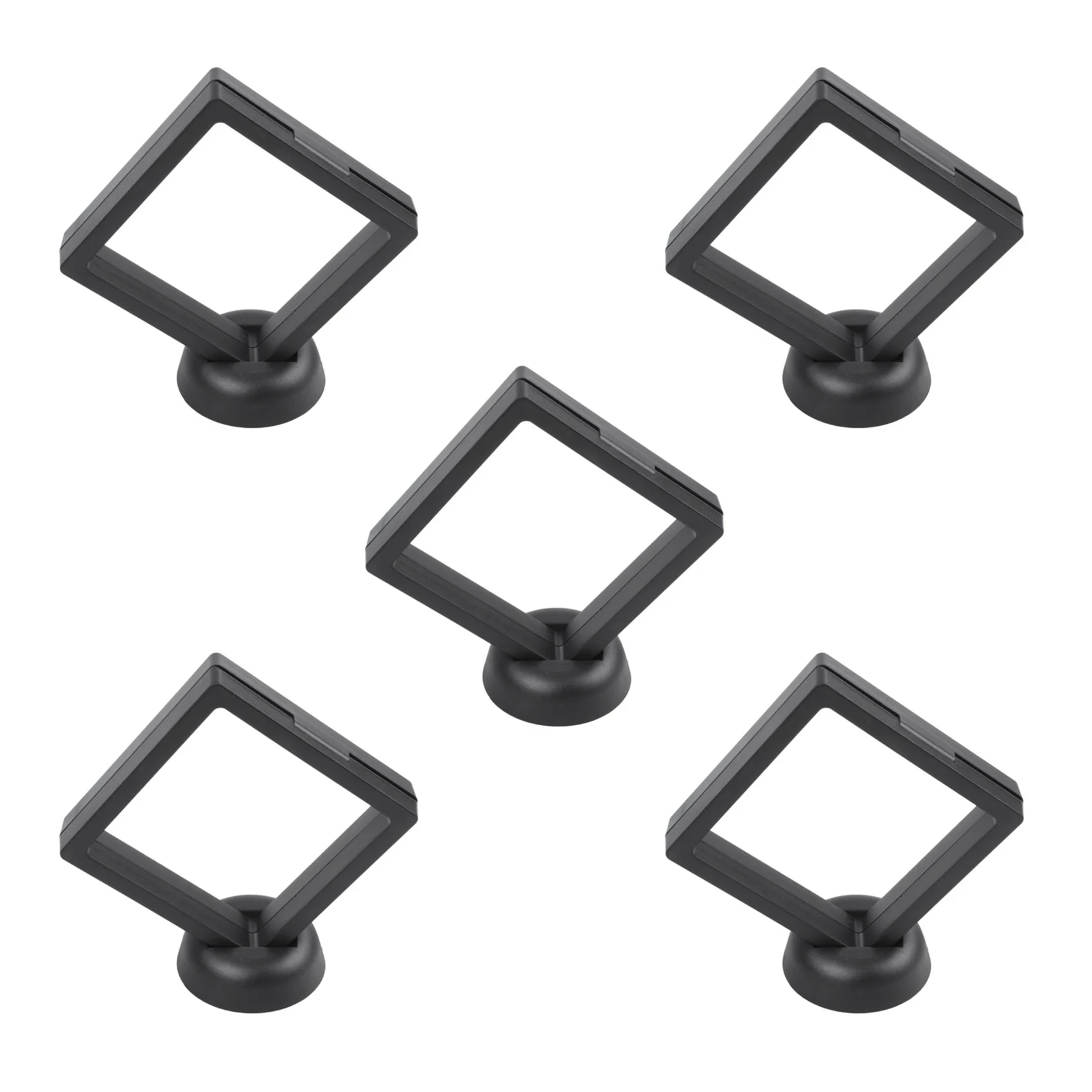 5X Square 3D Albums Floating Frame Holder Coin Box Jewelry Display Show Case, 9X9cm (With Base) Eco-Friendly