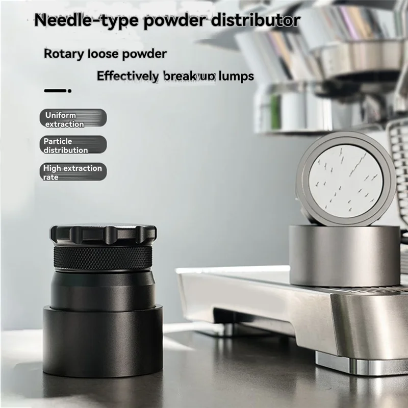 A98E-53MM Adjustable Coffee Distributor Anti-Slip Coffee Powder Distributor, Coffee Powder Distributor Needle