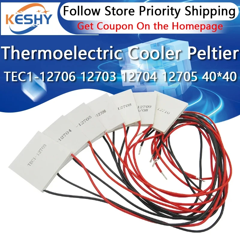 1-10PCS TEC1-12706 12703 12704 12705 12708 12709 12710 12715 Thermoelectric Cooler Peltier 40*40MM 12V Peltier Elemente Module