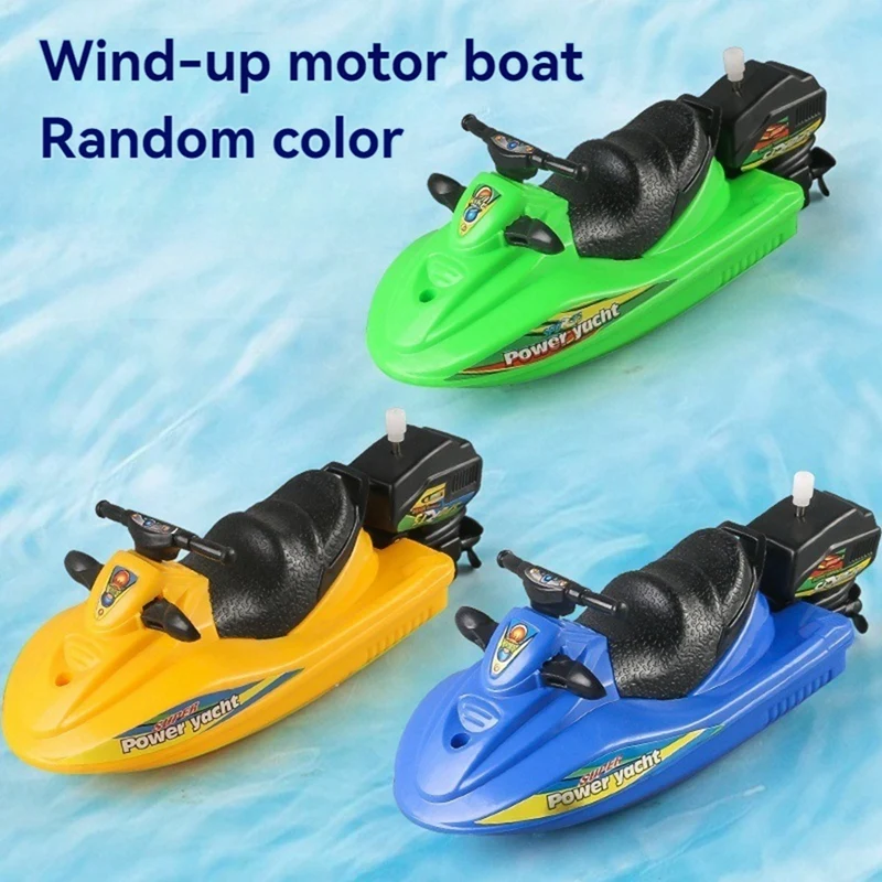 HOT-Kids Speed Boat Ship Wind Up Toy Zabawki do kąpieli Zabawki pod prysznic Float In Water Kids Klasyczne zabawki zegarowe dla dzieci Prezent