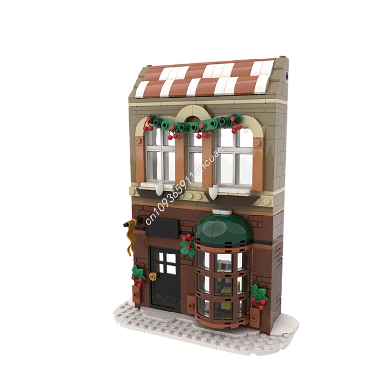 

416pcs MOC Vintage Bookstore Seasonal Model Building blocks Education creative Birthday DIY craft toys Assemble Christmas gifts