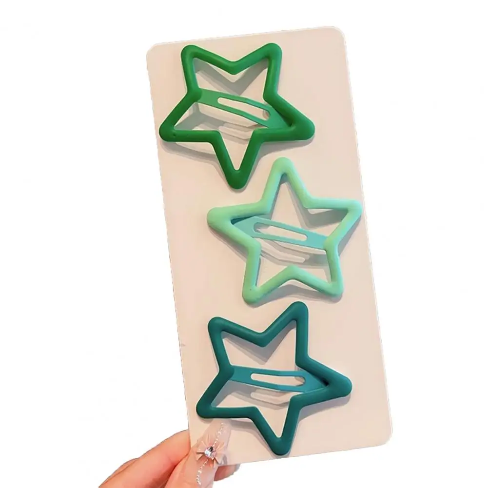 Star Hair Clips Princess Style Children Hairpins Set Hollow Out Star Shape Anti-slip Lightweight Portable Hair Clips for Girls