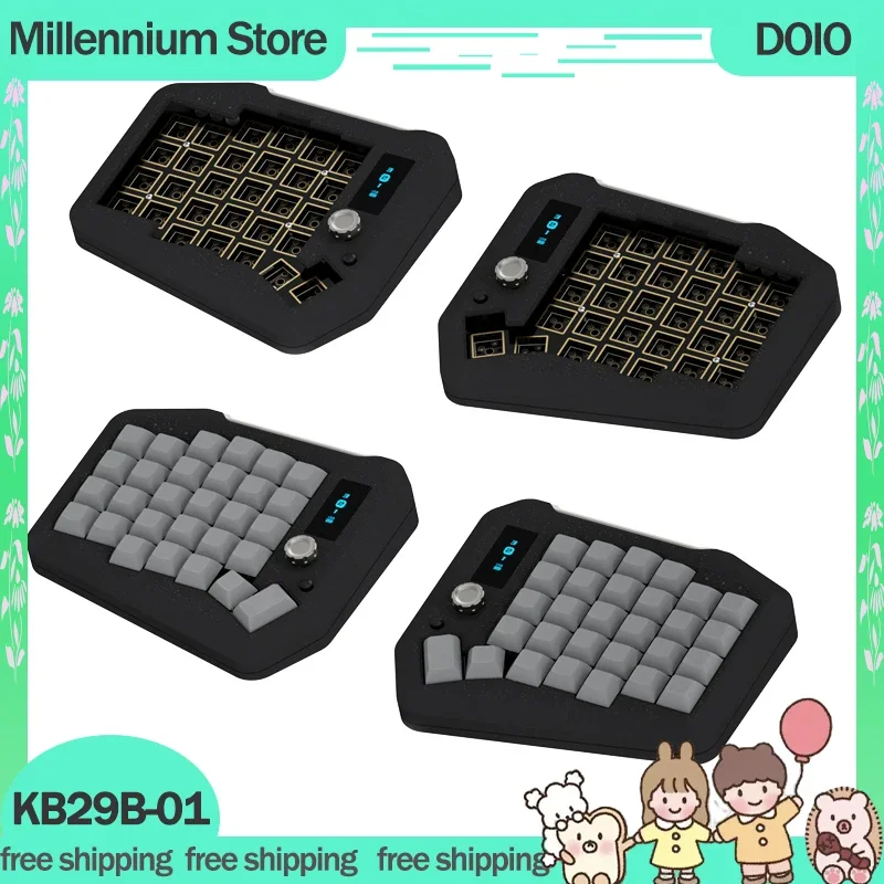 Doio Kb29b-01 Split Mechanical Keyboard Kit 2mode Bluetooth Wireless Keyboards Kit Aluminium Gasket Hot Swap Left Right Keyboard