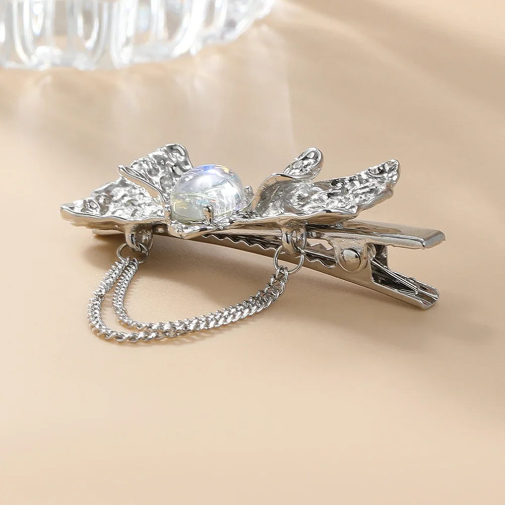 

Decorative Hair Clip Women Girls Metal Bow Clips Duck Billed Accessories Elegant Chain Design Safe Comfortable Wedding Birthday