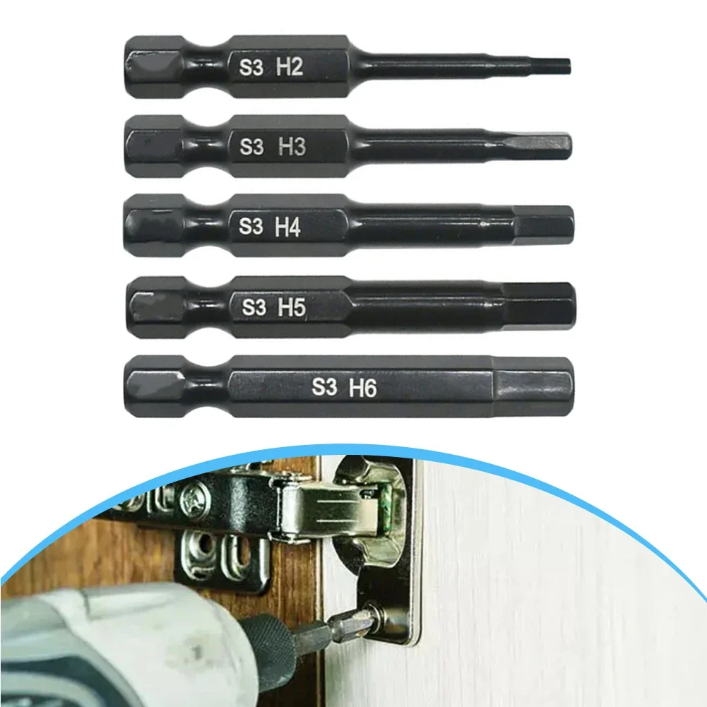 5PCS Hex Screwdriver Bits Set Magnetic Hex Head Drill Bits Screwdriver Bits Set For H2-H6 Hexagon Bits Magnetic Tip Feature