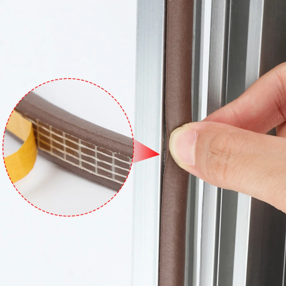 5/10M DIPE Self-adhesive Door And Window Sealing Strip Door Frame Anti-collision Rubber Strip Foam Soundproof Insulation Strip