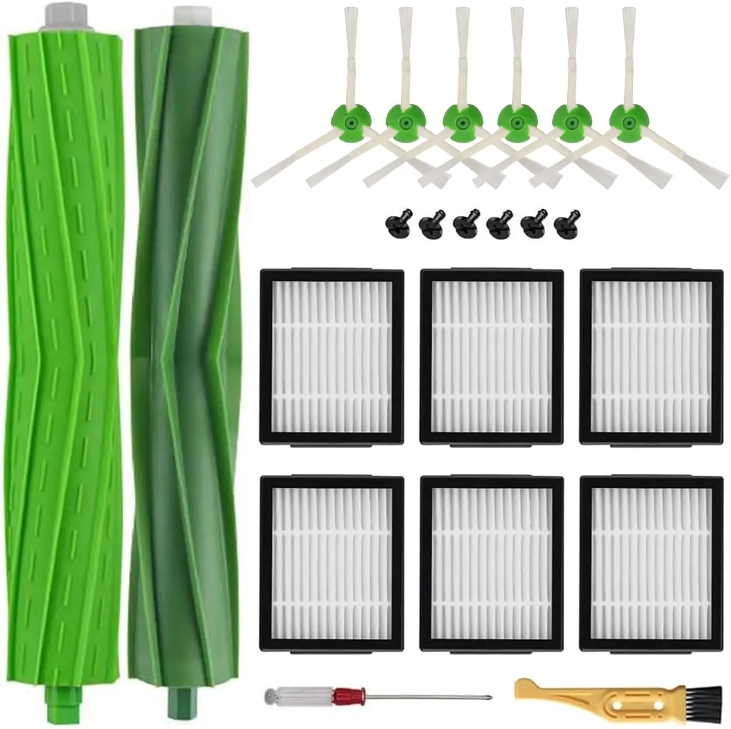 Parts for  Roomba i & j & e Series E5 E6 i7 i7+ i3 i3+ i4 i4+ i6 i6+ i8 i8+ j7 j7+/Plus Vacuum Cleaner, 1 Set of Rubber Brushes