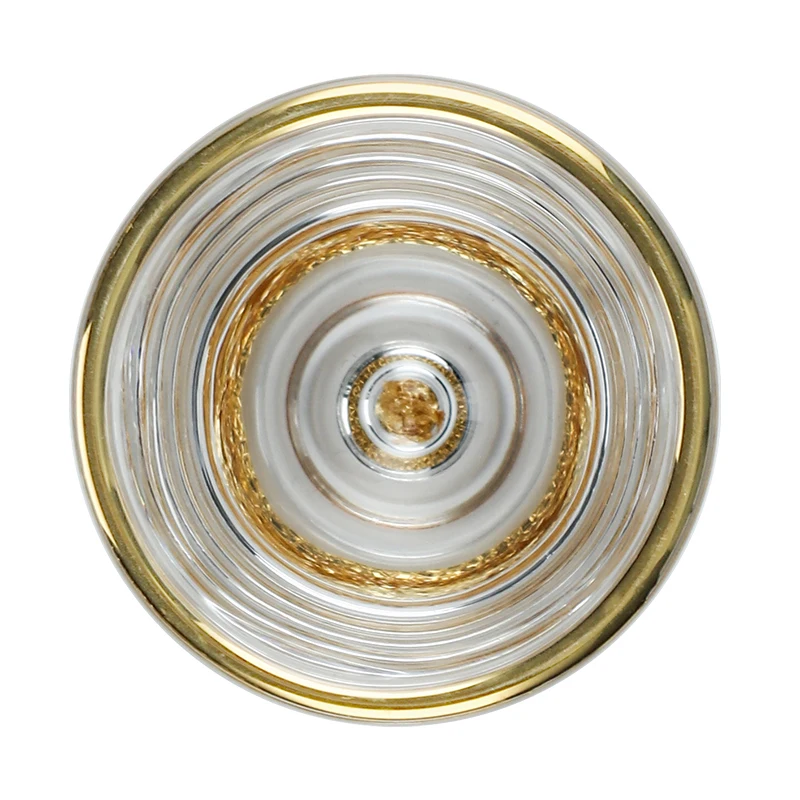 HeY LiLac 15ml Lead-free Crystal Glass Shot Glass - Thicked Base with Gold Foil Inlaid & Gold Foil Rim BaijIu Cup