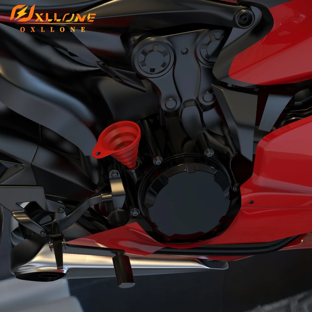 Motrcycle Engine Collapsible Silicone Liquid Funnel For Yamaha FZR400 FZR600 FJR1300 XJR1300 Universal FZR 400 600 XJR FJR 1300