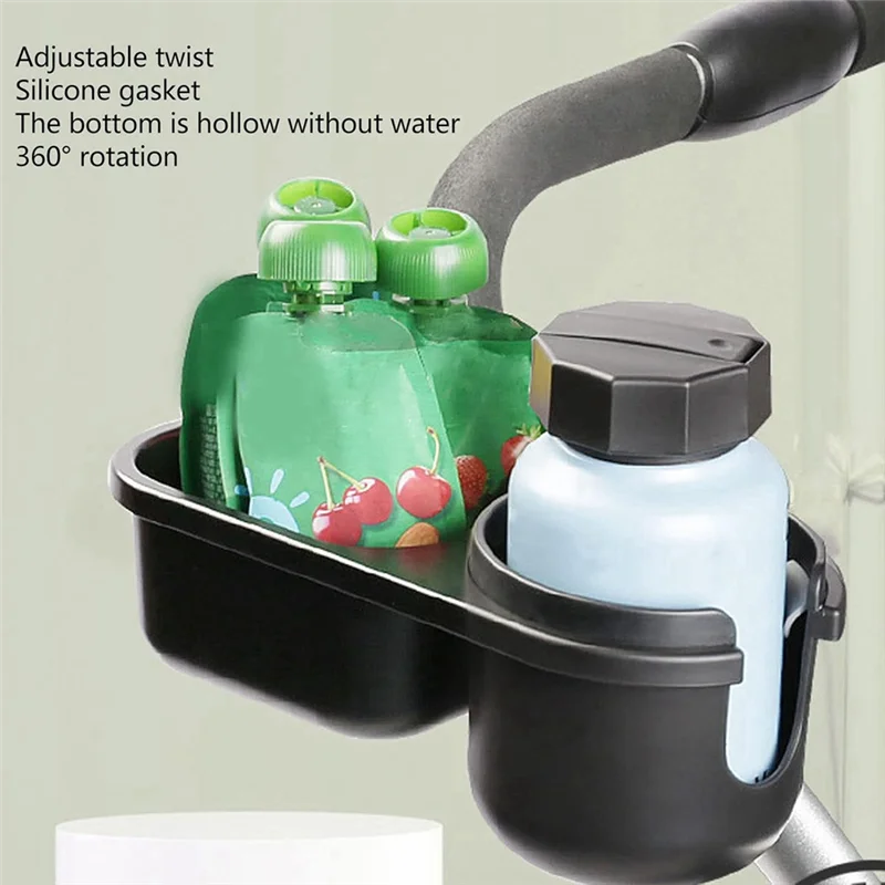 

B05C-Stroller Snack Holder, Stroller Cup Holder With Snacks Holder, Universal Stroller Snack Catcher And Drinks Holder