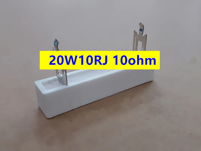 10Pcs 20W10RJ 20W10ΩJ Horizontal Cement Resistor 20W 10 ohm Ceramic Resistance precision 5% Power Resistance Insert foot Pin