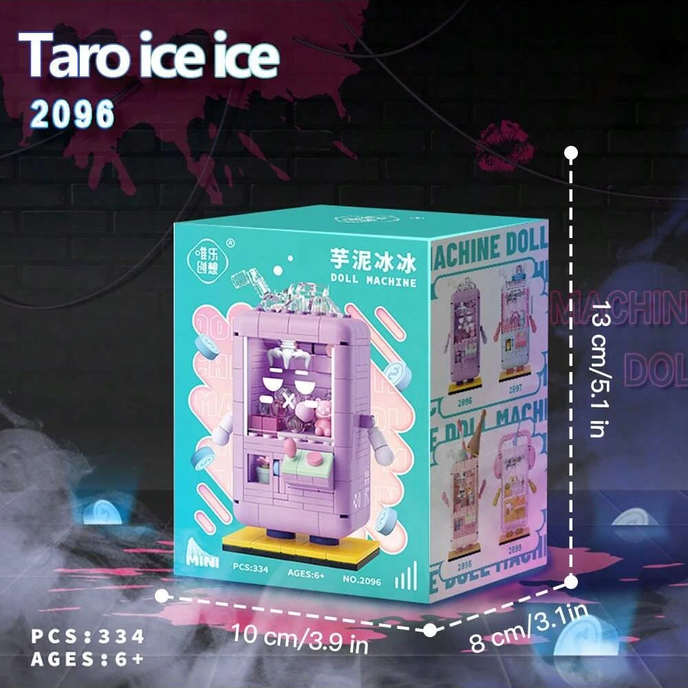 WLtoys 2096 كارتون الفراولة الآيس كريم آلة دمية صغيرة تصميم نموذج ، ممر إلكتروني بناء لعبة المكعبات ، ديكور المنزل ، كريس #5