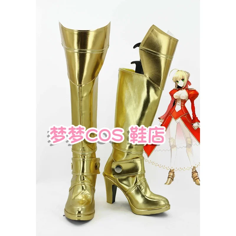 

Fate Stay Night Fate/Extra Red Saber Nero Обувь для косплея Сапоги Хэллоуин Аниме Игровые сапоги