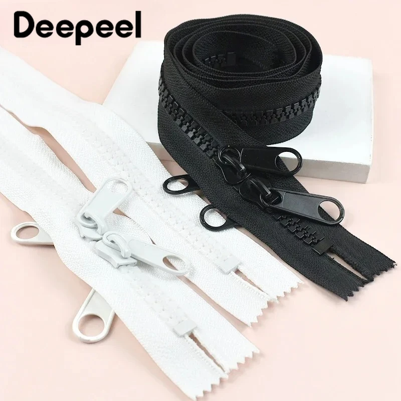 1-6M 10# Extra Large Resin Zippers Double Sliders Closures Zipper Outdoor Tent Long Zips Coil Zip Repair Kits Sewing Accessories