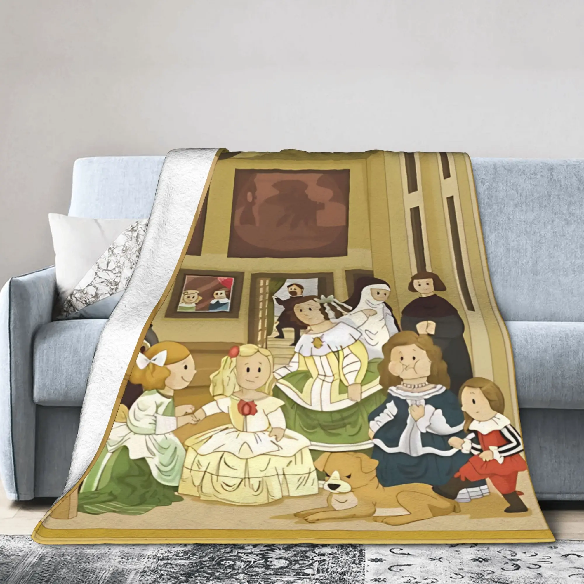 Las Meninas Velazquez Spanish Wool Blanket The Maids of Honour Awesome Bedding Throw Blankets for Sofa Ultra-Soft Gift Portable