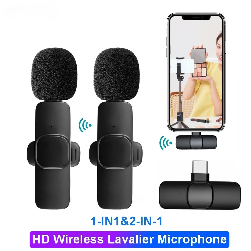 

Vlog Wireless Lavalier Microphone Type C Noise Reducing Microphone Dual Microphones for Audio Video Recording Video Blog Live