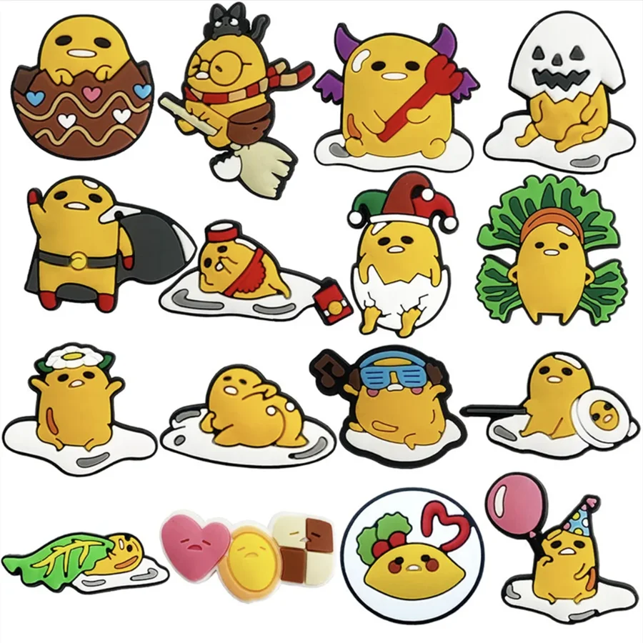 

Cartoon Shoe Charms 1pcs Sanrio Gudetama PVC Shoes Accessories DIY Shoe Decoration For Clog Sandal Kids X-mas Gifts