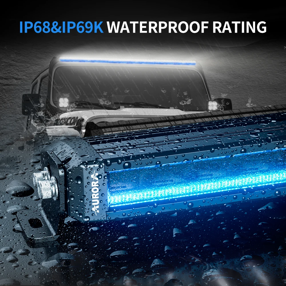 AURORA Patent RGB LED Light Bar Screwless Offroad Car ATV Led Light Bar 4x4 10 inch Led Bar Offroad Lights