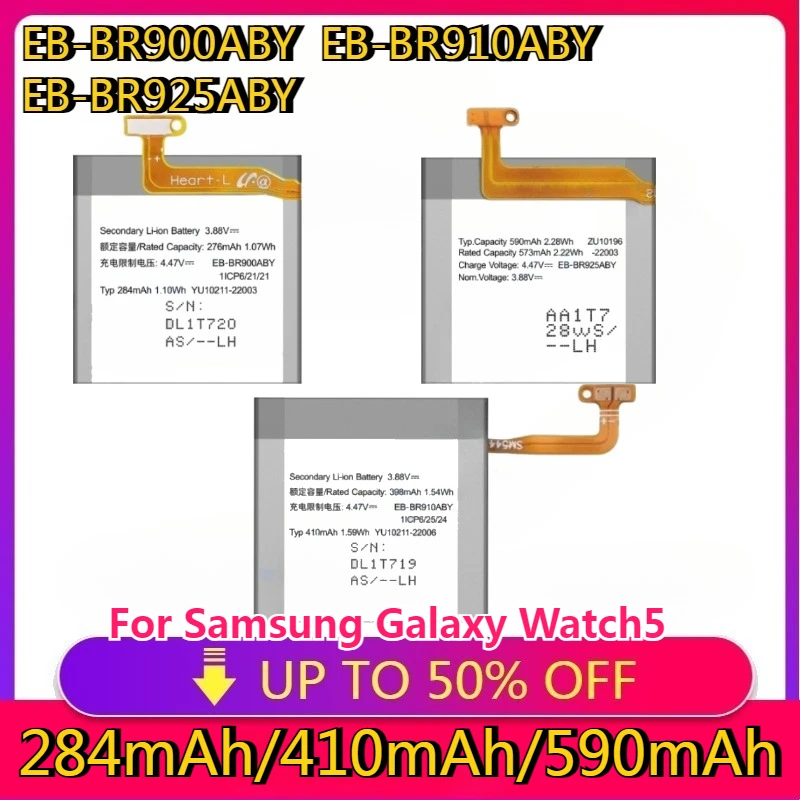 

New Replacement Battery EB-BR900ABY EB-BR910ABY EB-BR925ABY For Samsung Galaxy Watch5 40MM 44MM Watch 5 Pro 45MM Battery