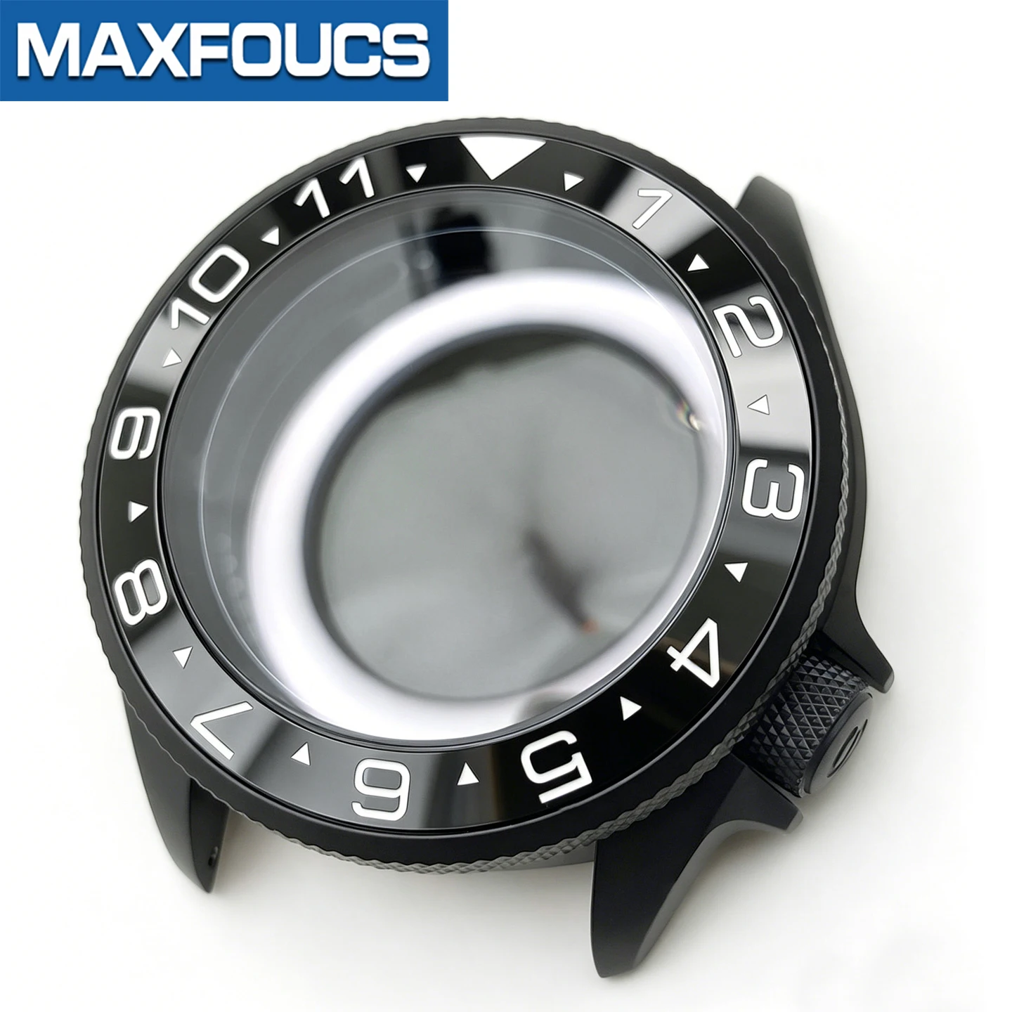 Gerändeltes, mattschwarzes Uhrengehäuse für SKX SKX007 NH35 NH36 4R36 NH34 4-Uhr-Position MOD Stahl Uhrengehäuse Teile Saphirkronen Custom – Detail 21