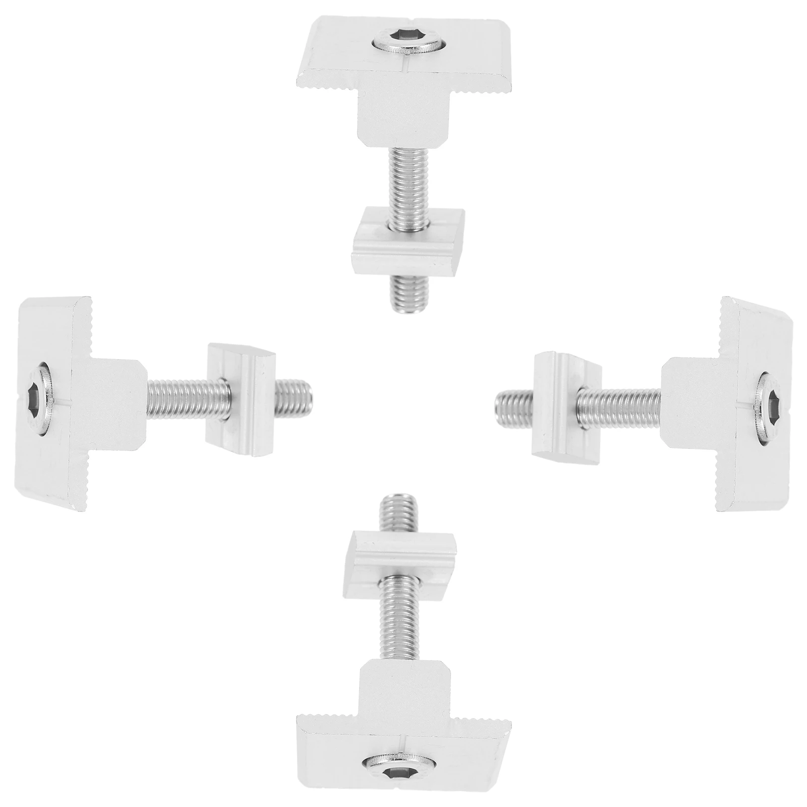 

4Pcs Solar Panel Mid Clamps Aluminum Alloy T-Shaped Mounting Clips for Secure Roof and Ground Installation Hardware