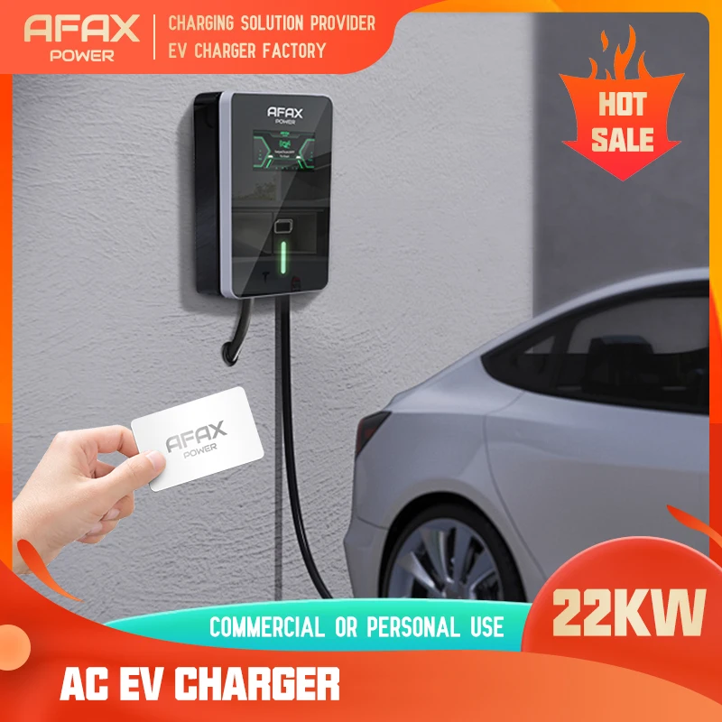 

AFAX 7KW 32A EV Charger Station IEC62196-2 11KW 48A 22KW Type2 EVSE Wallbox Fast Charging Wireless APP Control for Electric Car