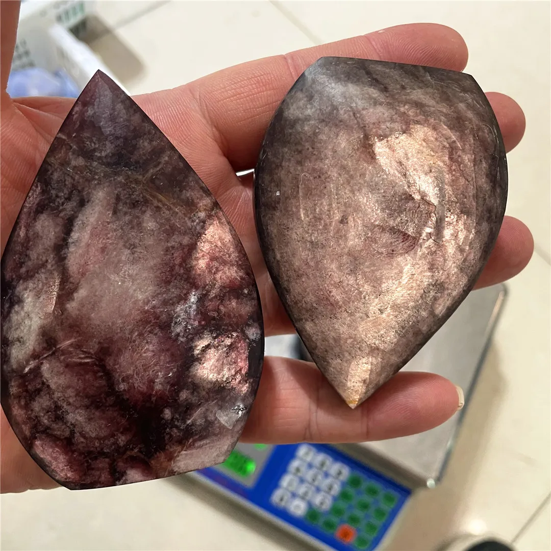 2024 New High Quality Luminous Natural Lepidolite Flame Purple Mica Torch Crystal Polished Home Decorations Gemstone Gifts