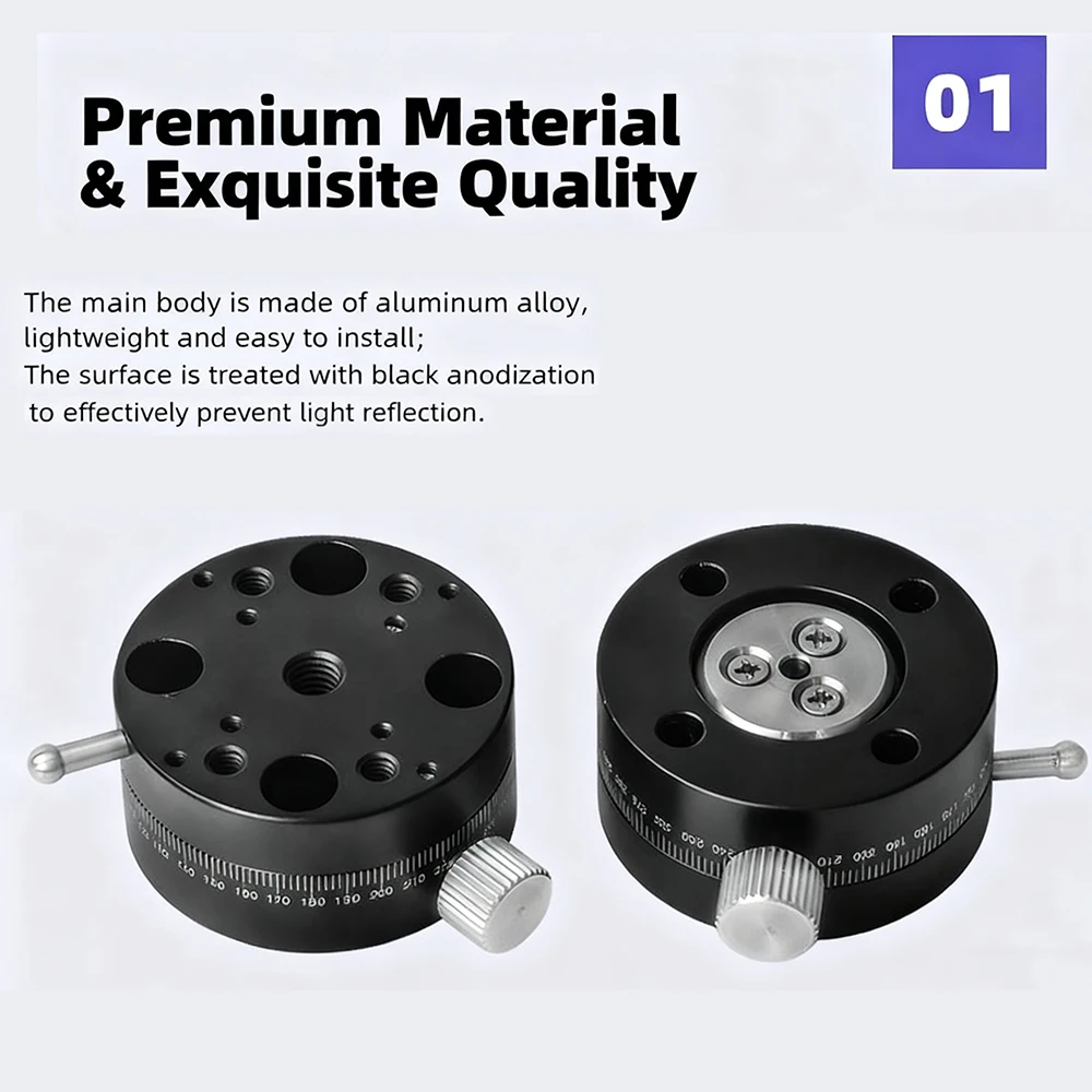 Placa de indexação de ângulo de ajuste fino, rotação de 360 graus, eixo r, mesa deslizante rotativa, plataforma de ângulo de ajuste de precisão manual