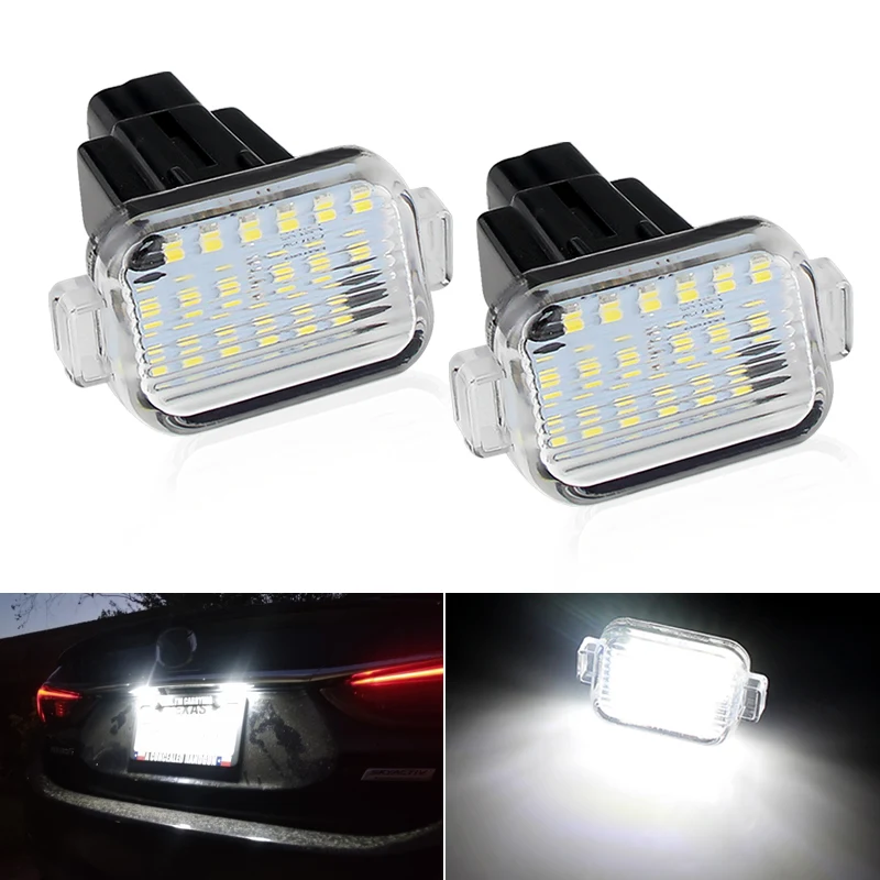 

2Pcs For Mazda A/T (Aka Mazda 6) 2014-2017 For Mazda 3 Hatchback 2014-2018 White LED License Plate Light Number Plate Lamp