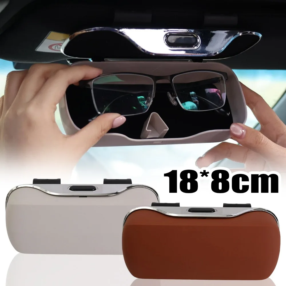 

Car Glasses Case Auto Sunvisor ABS Sunglasses Holder Storage Box Velvet Lined Dustproof Interior Auto Sunshade Storage Accessory