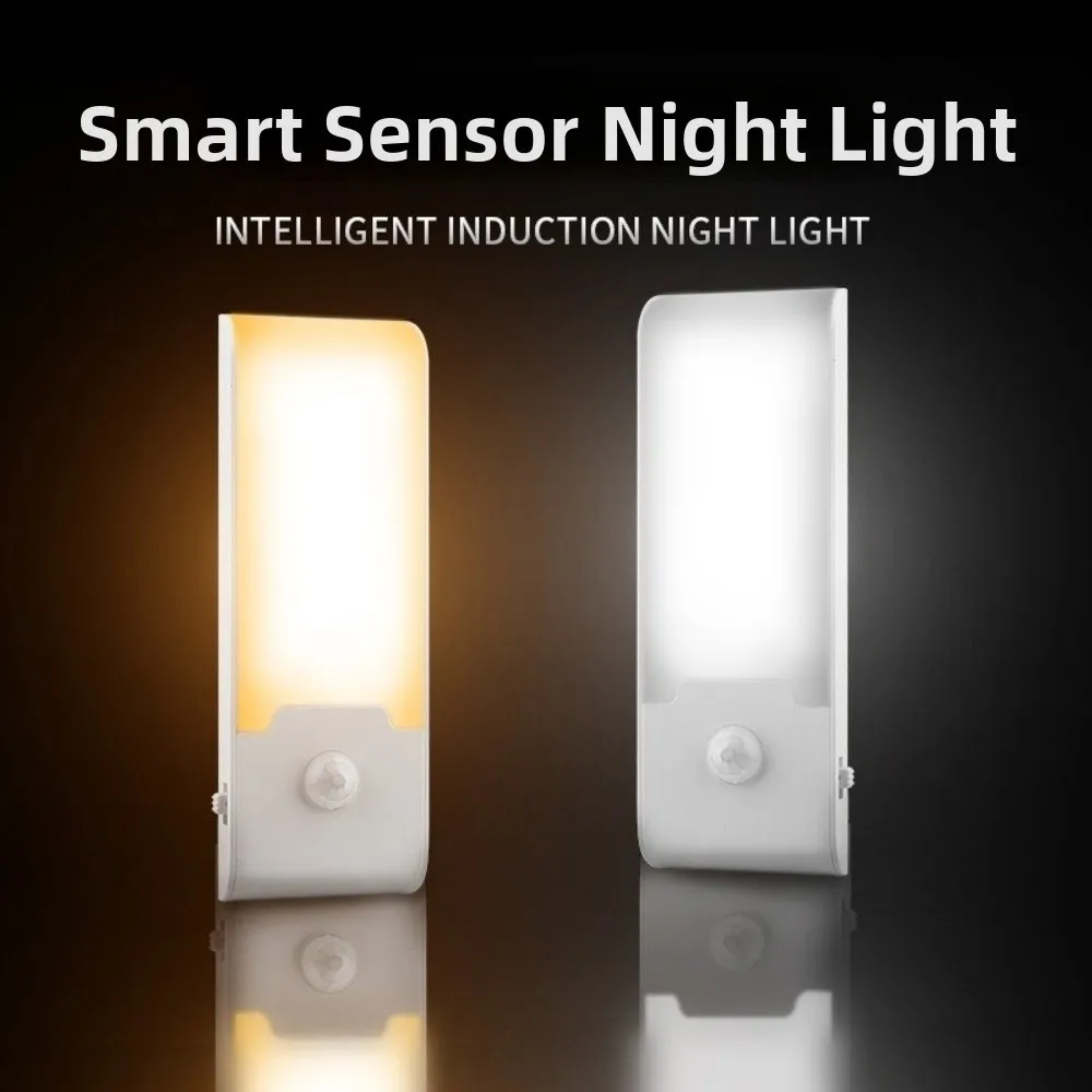 Rechargeable LED Induction Night Light Motion Sensor Warm /White Light Magnetic Closet Lights Wireless Magnetic