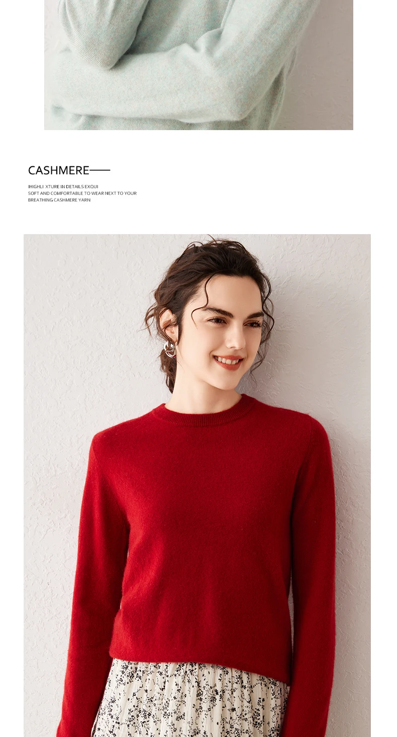 Damen 100% Reiner Kaschmir-Pullover 2026 Herbst Winter Rundhals Langarm Warm Weich Gestrickter Pullover Neue Strick-Oberteile Damenkleidung – Detail 27
