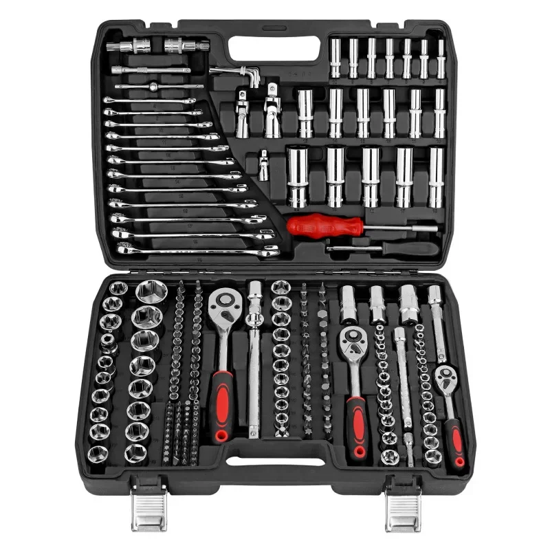 

216-Piece set of on-board tools, auto repair sleeve wrench, multi-function vehicle maintenance and repair