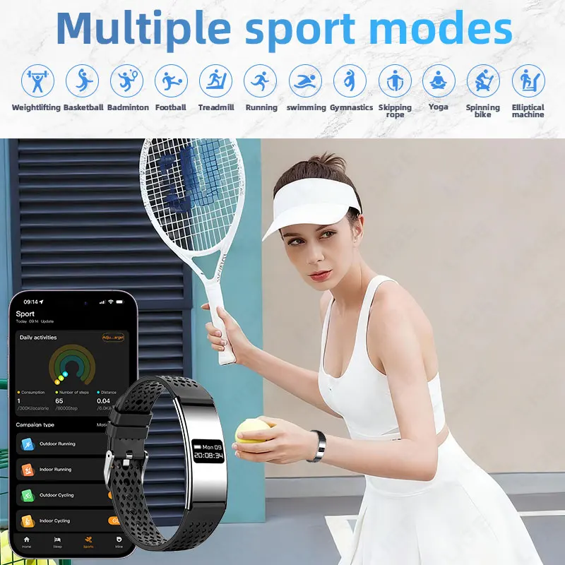 LIGE Heart Rate Smart Bracelet Multifunctional Fitness Tracker Multi-Sports Modes IPX8 Waterproof Call Notification Alerts Watch