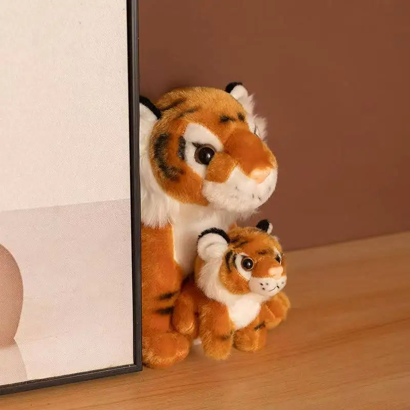 Nieuwste Gesimuleerde Moeder en Zoon Tijger Pop Kawaii Gevulde Knuffel Pop Cartoon Anime Leuke Kussen Kinderen Verjaardagscadeau Pop