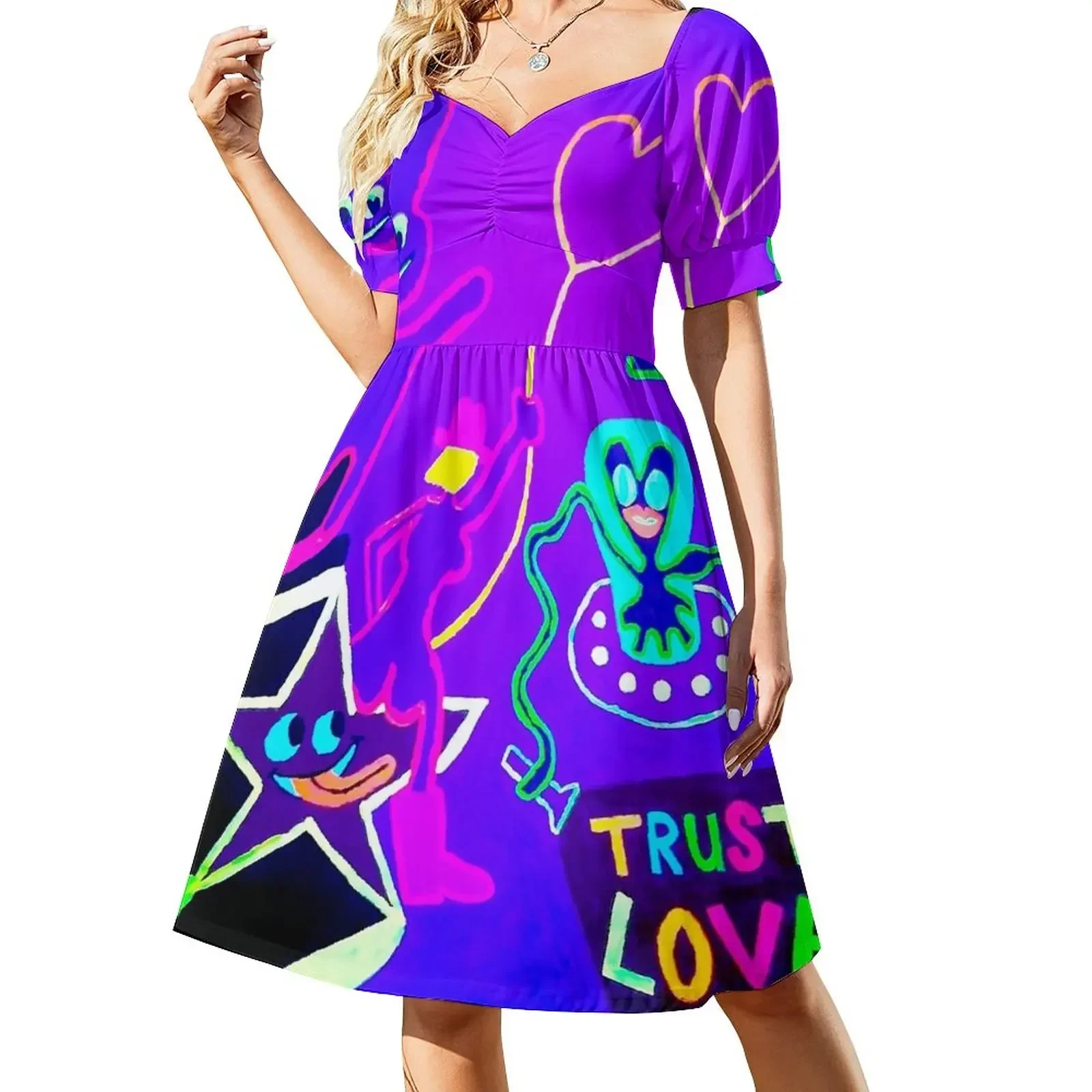 

Shooting For The Stars (UV Light) Short-Sleeved Dress dress women summer 2025 women's summer dresses 2025 women dresses