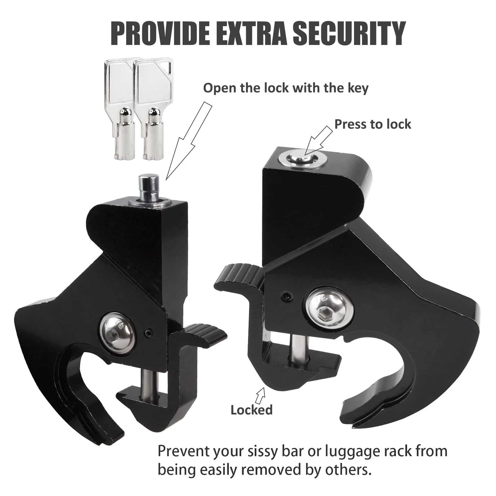 Bild 5: Für Harley Touring Softail Motor Teile Motorrad Zubehör Hinten Rückenlehne Sissy Bar Gepäck Rack Abnehmbare Dreh Lock Kit