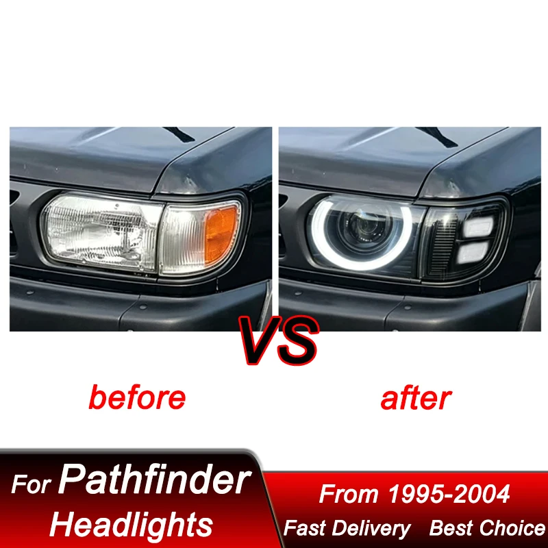 Hot Car Led Headlights For Nissan Pathfinder R50 95-04 Upgrade New Style LED Headlamp Assembly Projector Lens Accessories Kit