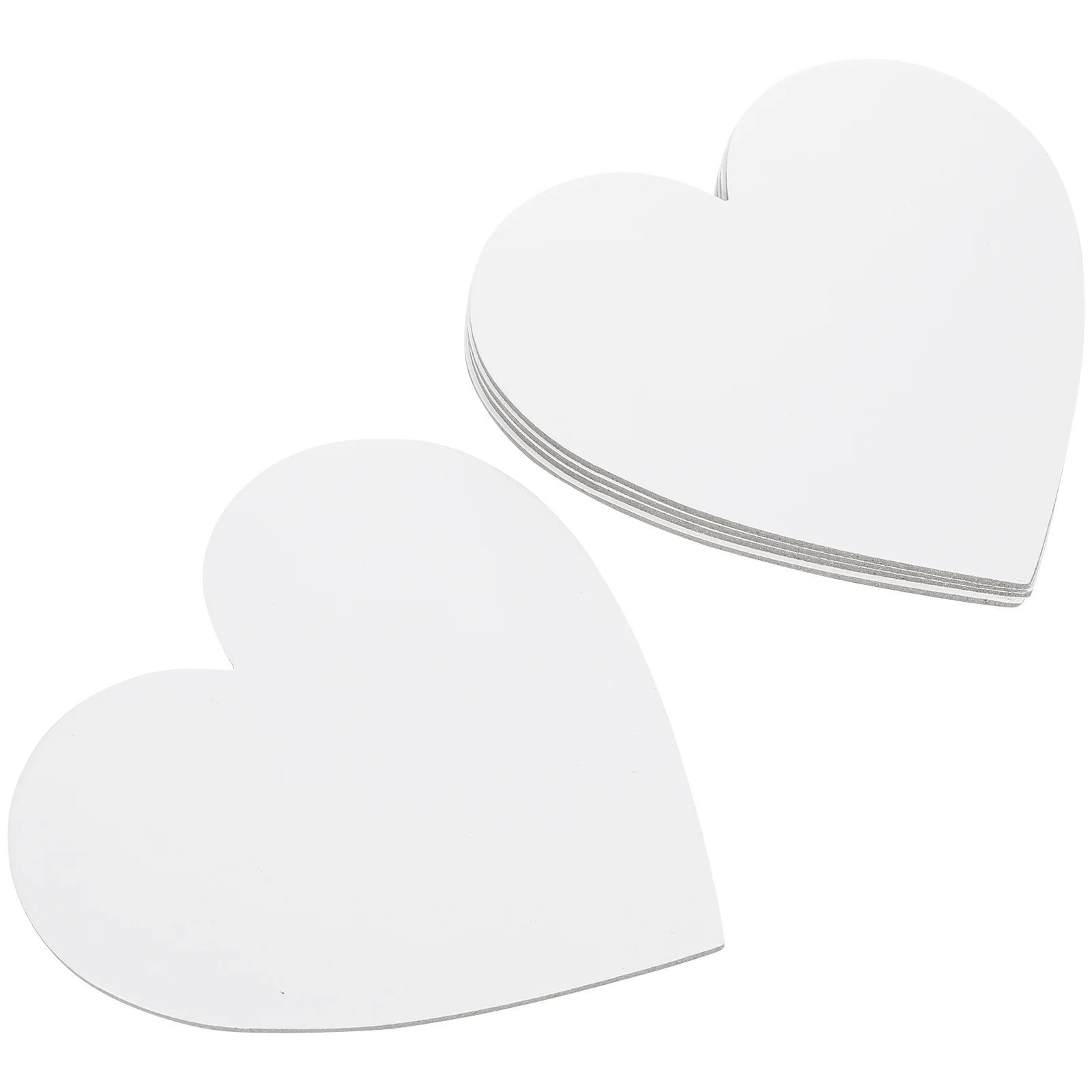 5 Pcs Heart Shape Cotton Drawing Board Thicken Painting Board Artist Paper Board Oil Paint Canvas Sketchpad (White)